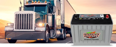 imagen de camión comercial con una batería con tecnología agm
